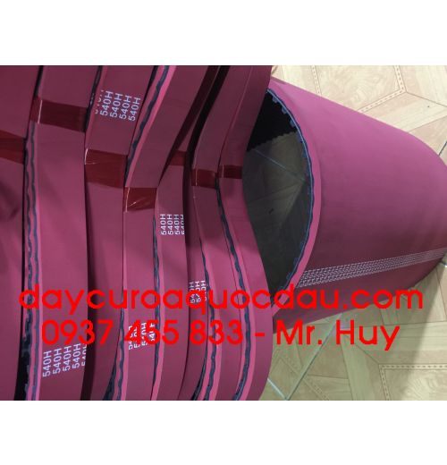 Dây đai răng cao su đỏ 540H +5T đúc 