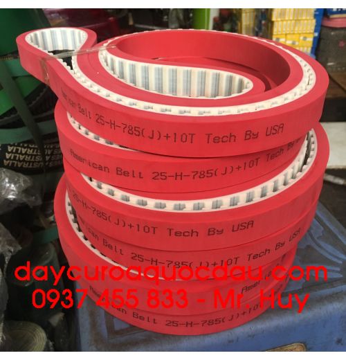 Dây curoa PU đắp cao su đỏ 785H 