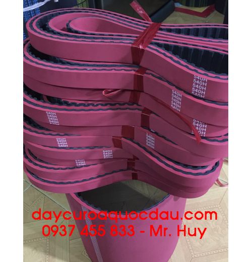 Dây đai răng cao su đỏ 540H +5T đúc 