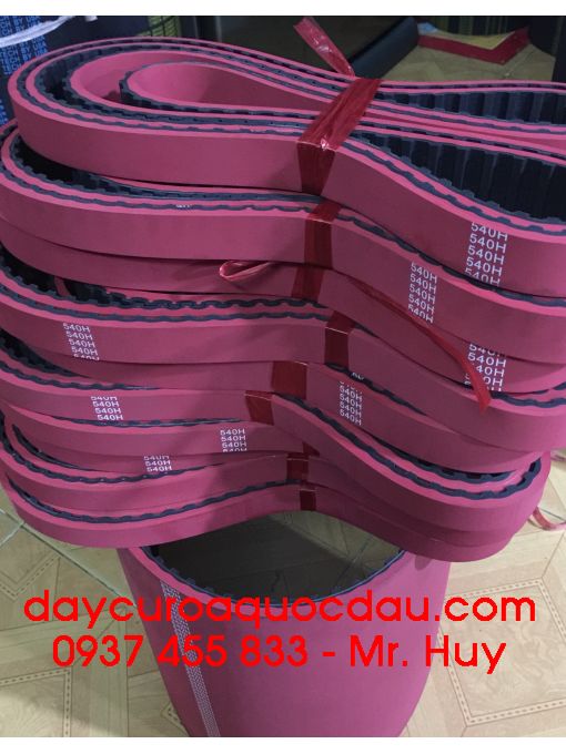 Dây đai răng cao su đỏ 540H +5T đúc 